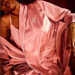 Hanifa Pink Satin Robe Exclusive Set